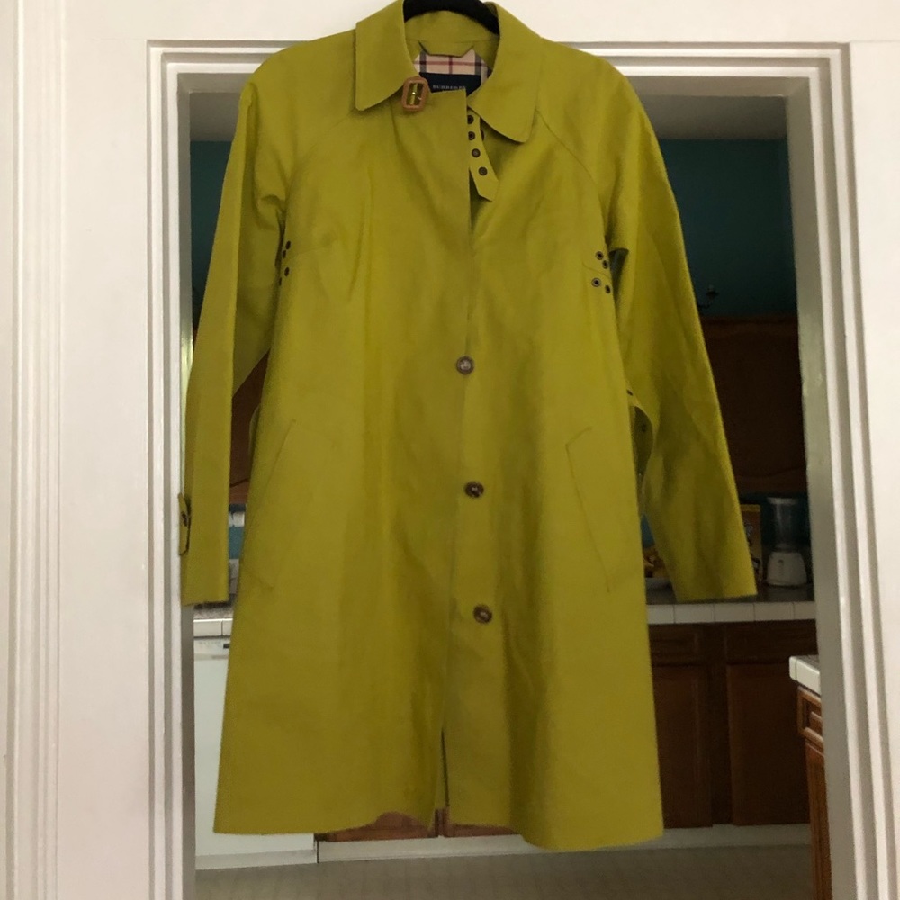 Burberry Long Bonded Trench Coat, Lime Green
